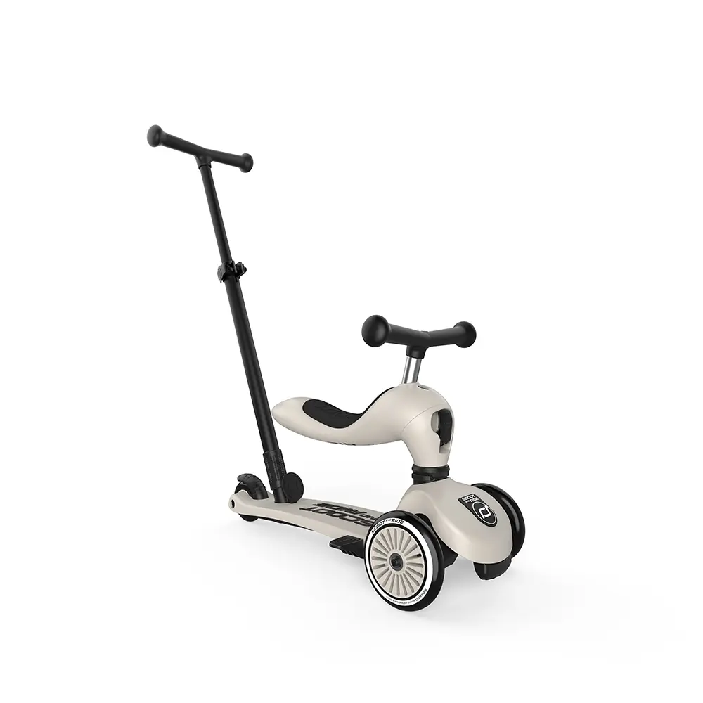 Детска тротинетка и колело за баланс Scoot & Ride Highwaykick 1 Push and Go, Крем - Снимка 1