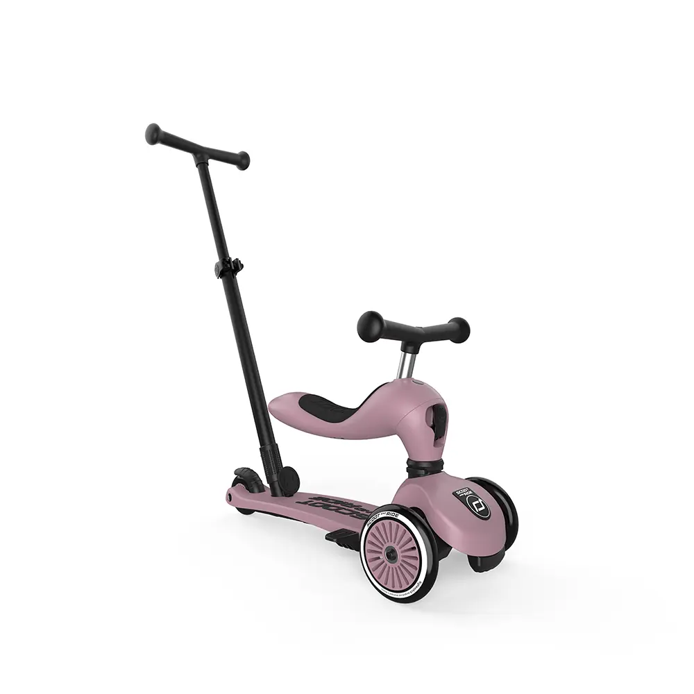 Детска тротинетка и колело за баланс Scoot & Ride Highwaykick 1 Push and Go, Розово - Снимка 1