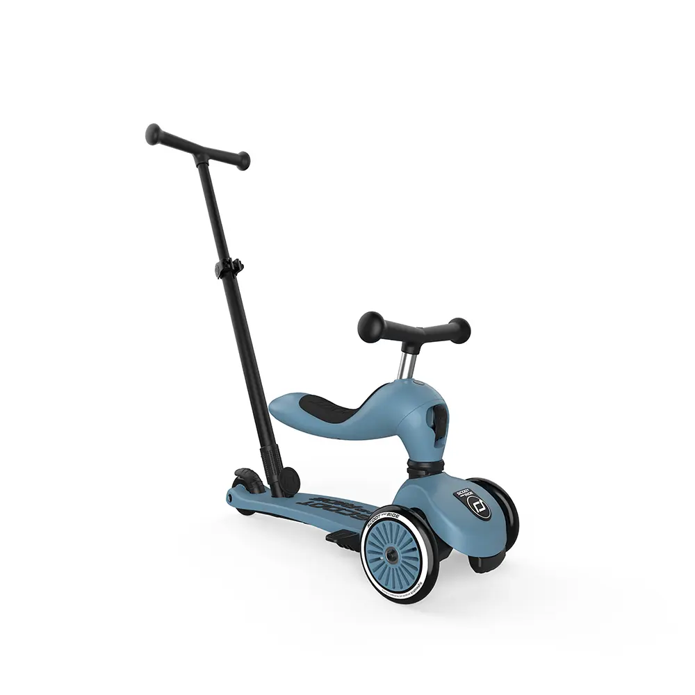 Детска тротинетка и колело за баланс Scoot & Ride Highwaykick 1 Push and Go, Синьо - Снимка 1