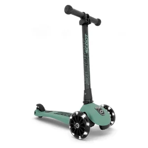 Детска тротинетка Scoot & Ride Highwaykick 3 LED, Сгъваема, Горско зелено - Снимка 1