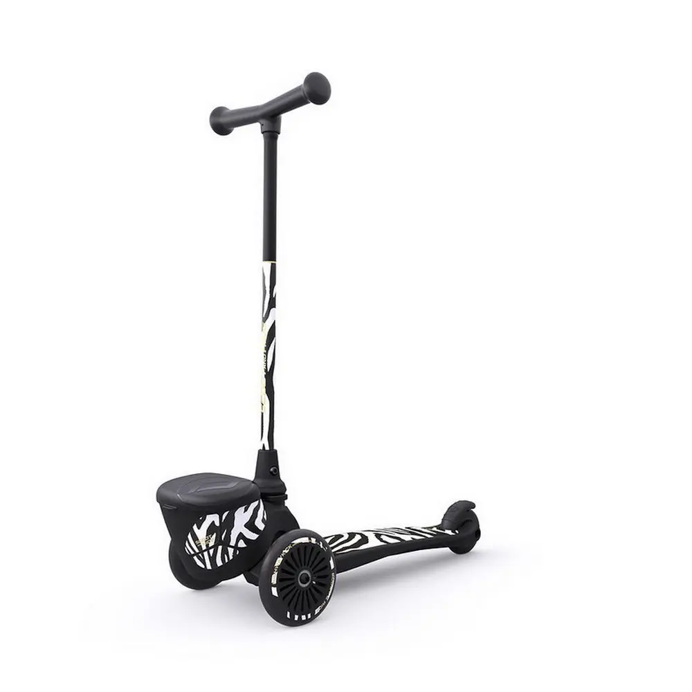 Детска тротинетка с багажник Scoot & Ride Highwaykick 2 Lifestyle, Зебра - Снимка 1