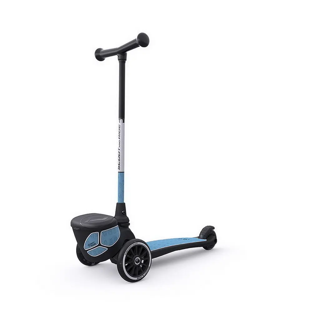 Детска тротинетка с багажник Scoot & Ride Highwaykick 2 Lifestyle, Отразяващо синьо - Снимка 1