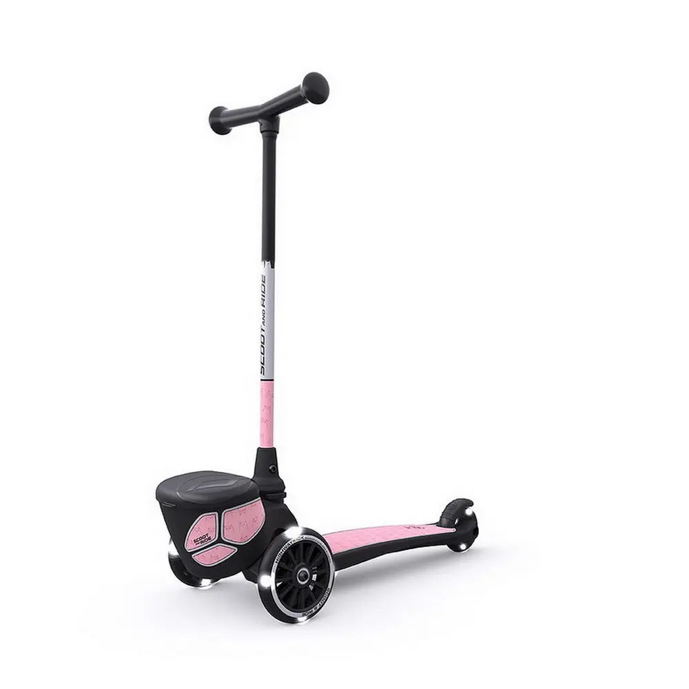 Детска тротинетка с багажник Scoot & Ride Highwaykick 2 Lifestyle, Отразяващо розово - Снимка 1