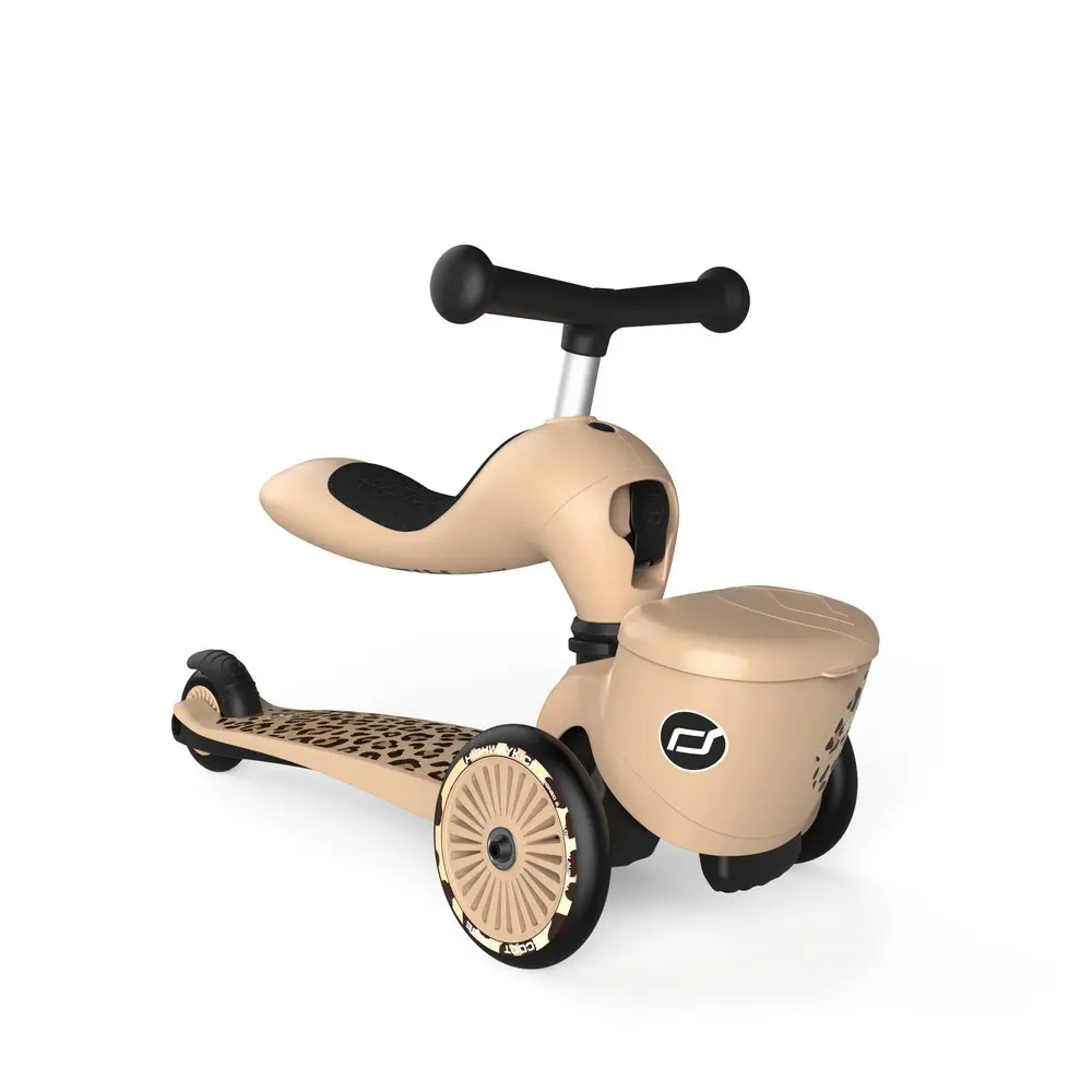Детска тротинетка и колело за баланс Scoot & Ride Highwaykick 1 lifestyle, Леопард - Снимка 1