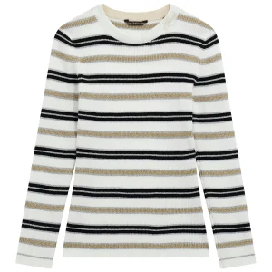GUESS kids Блуза за момичета с райета в черно-бяло-златисто - Снимка 1