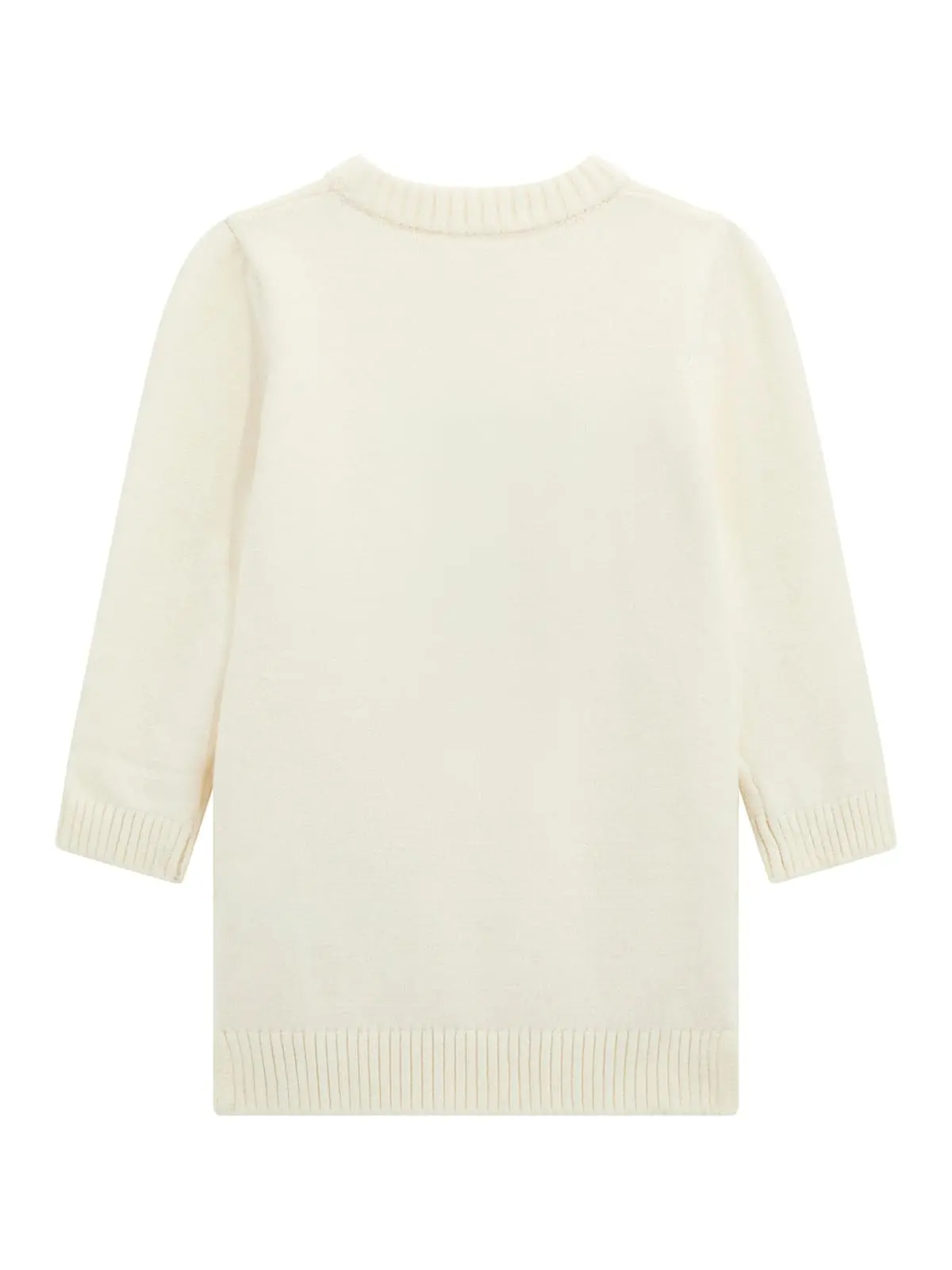 GUESS kids Кремава трикотажна рокля с меченце за момичета - Снимка 2