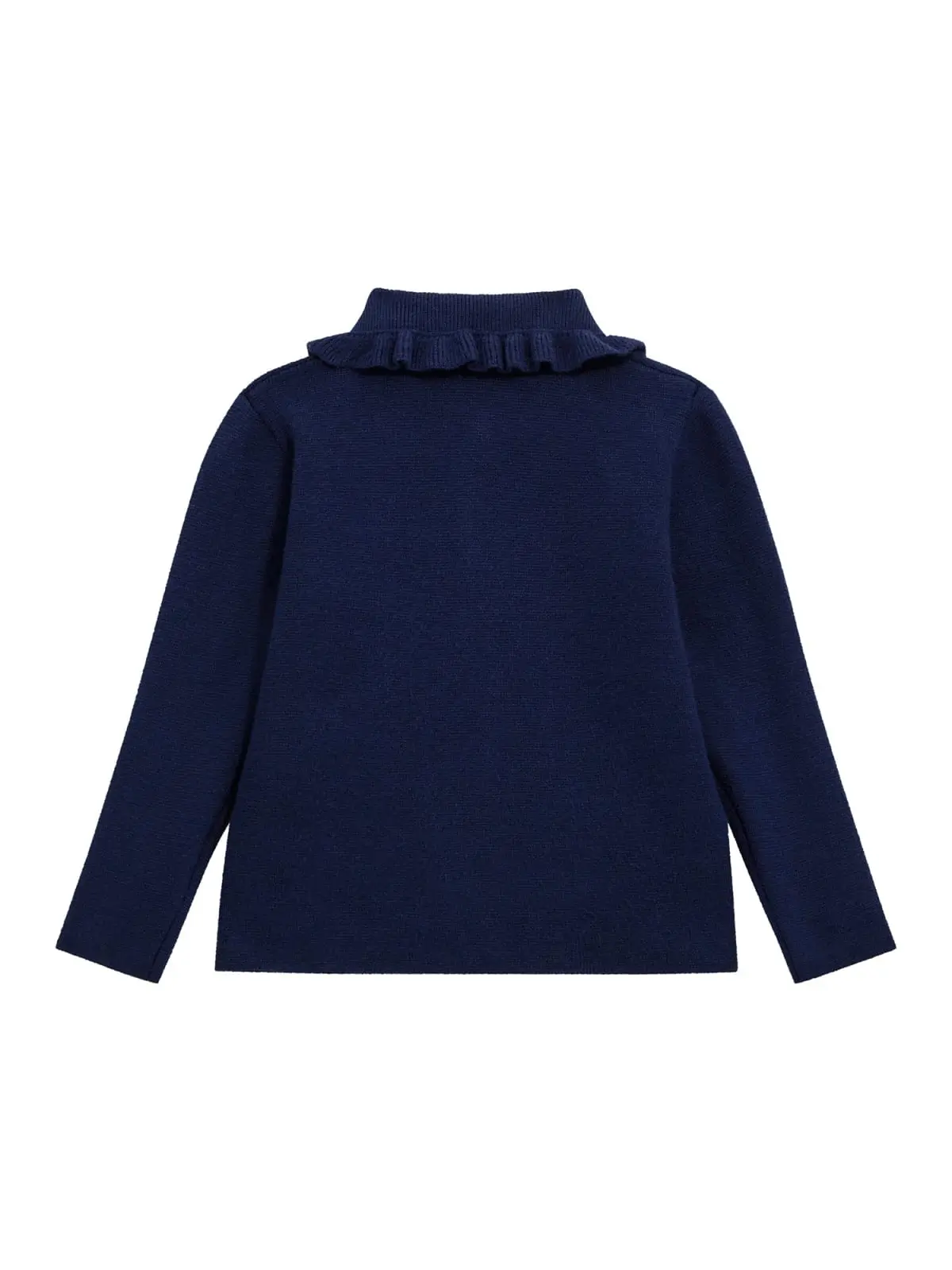 GUESS kids Детски тъмносин кардиган с къдрици и копчета - Снимка 2