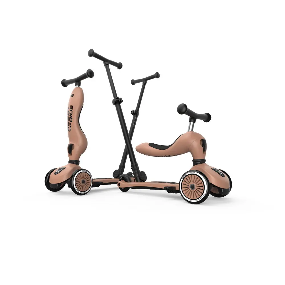 Детска тротинетка и колело за баланс Scoot & Ride Highwaykick 1 Push and Go, Мока - Снимка 1