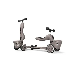 Детска тротинетка и колело за баланс Scoot & Ride Highwaykick 1 lifestyle, Кафяво с линии - Снимка 1