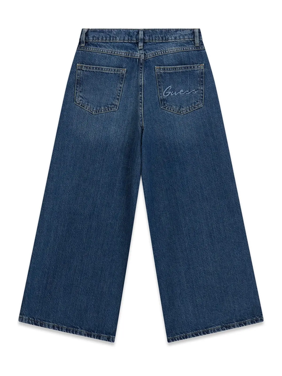 GUESS KIDS Детски дънки с широки крачоли и цветна бродерия - Снимка 2