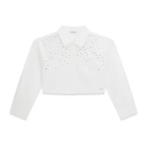 GUESS KIDS Детска бяла риза с декоративни елементи - Снимка 1