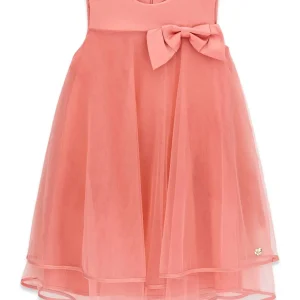 GUESS KIDS Официална Рокля за момичета с панделка в розов нюанс - Снимка 1