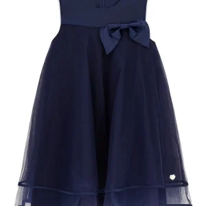 GUESS KIDS Елегантна синя рокля с панделка за момичета - Снимка 1