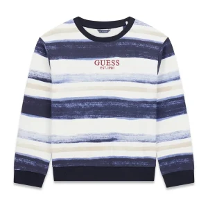 GUESS KIDS Спортна детска блуза с акварелни райета - Снимка 1