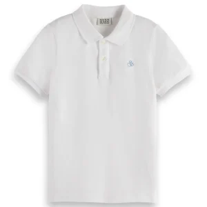 SCOTCH & SODA Тениска с яка за момчета в бяло пике - Снимка 1