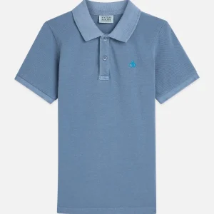 SCOTCH & SODA Детска памучна тениска с яка и бродерия - Снимка 1