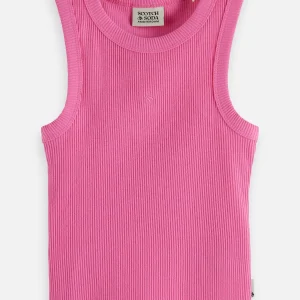 SCOTCH & SODA Трикотажен потник в тъмно розово за момичета - Снимка 1