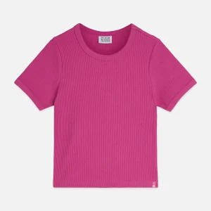 SCOTCH & SODA Тъмнорозова тениска от висококачествен трикотаж - Снимка 1