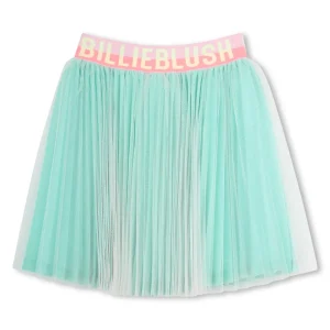 BILLIEBLUSH Къса плисирана зелена пола с блясък за момичета - Снимка 1