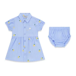 GUESS KIDS Бебешки комплект с рокля и гащички с лимони - Снимка 1