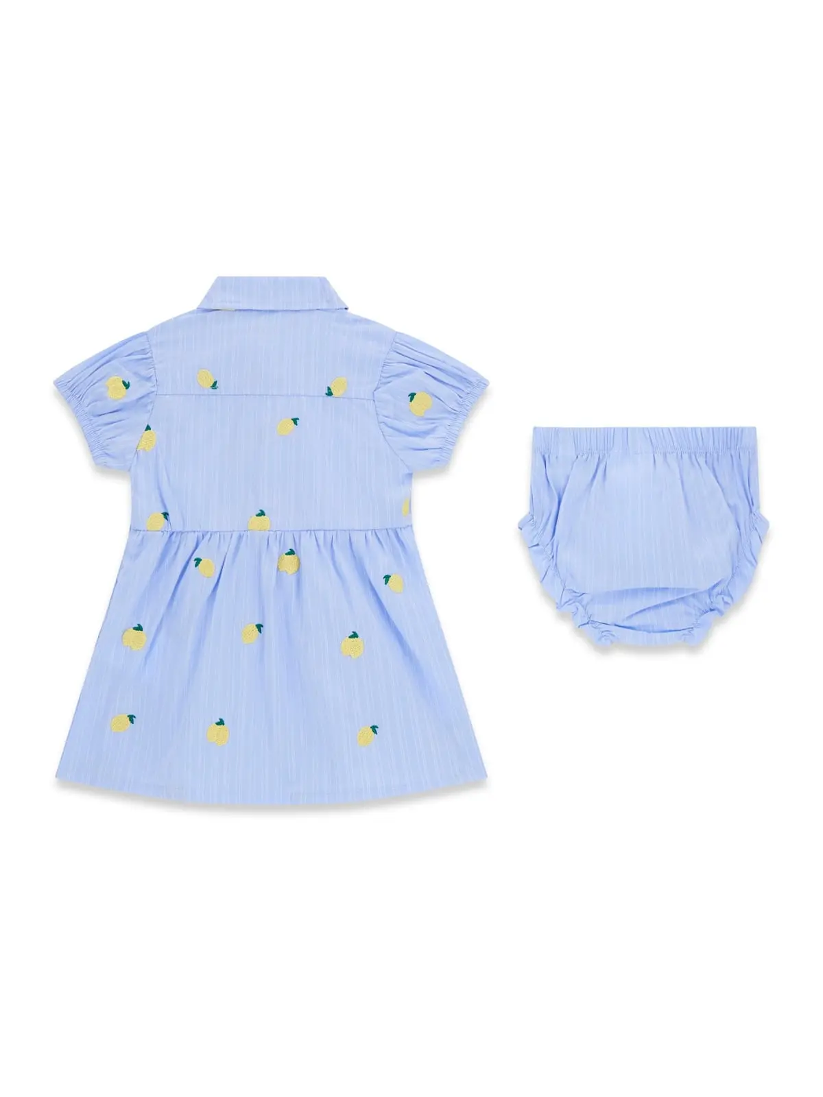 GUESS KIDS Бебешки комплект с рокля и гащички с лимони - Снимка 2