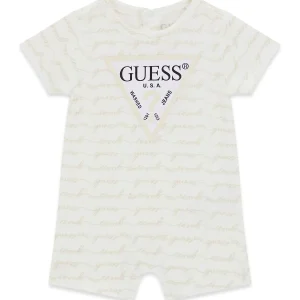 GUESS KIDS Бебешки ромпър от мек памук с лого десен - Снимка 1