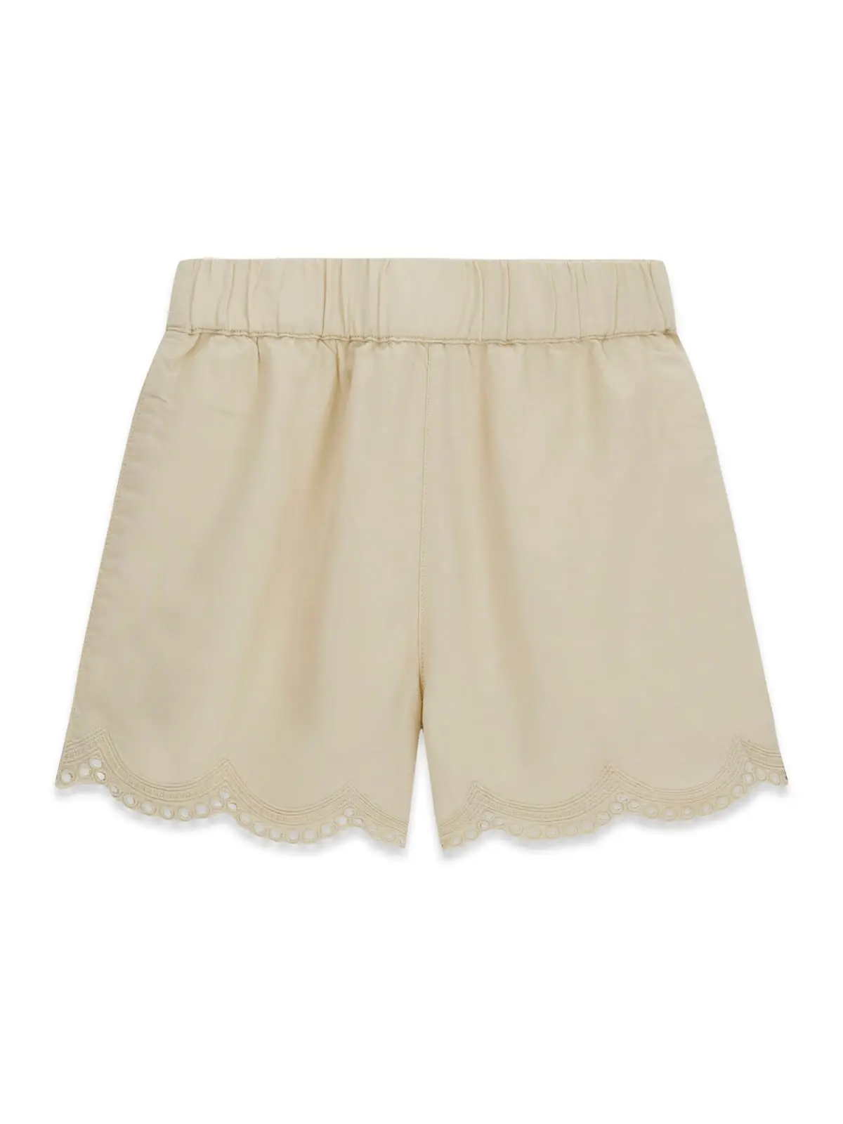 GUESS KIDS Детски шорти в перлен цвят с дантела за момичета - Снимка 2