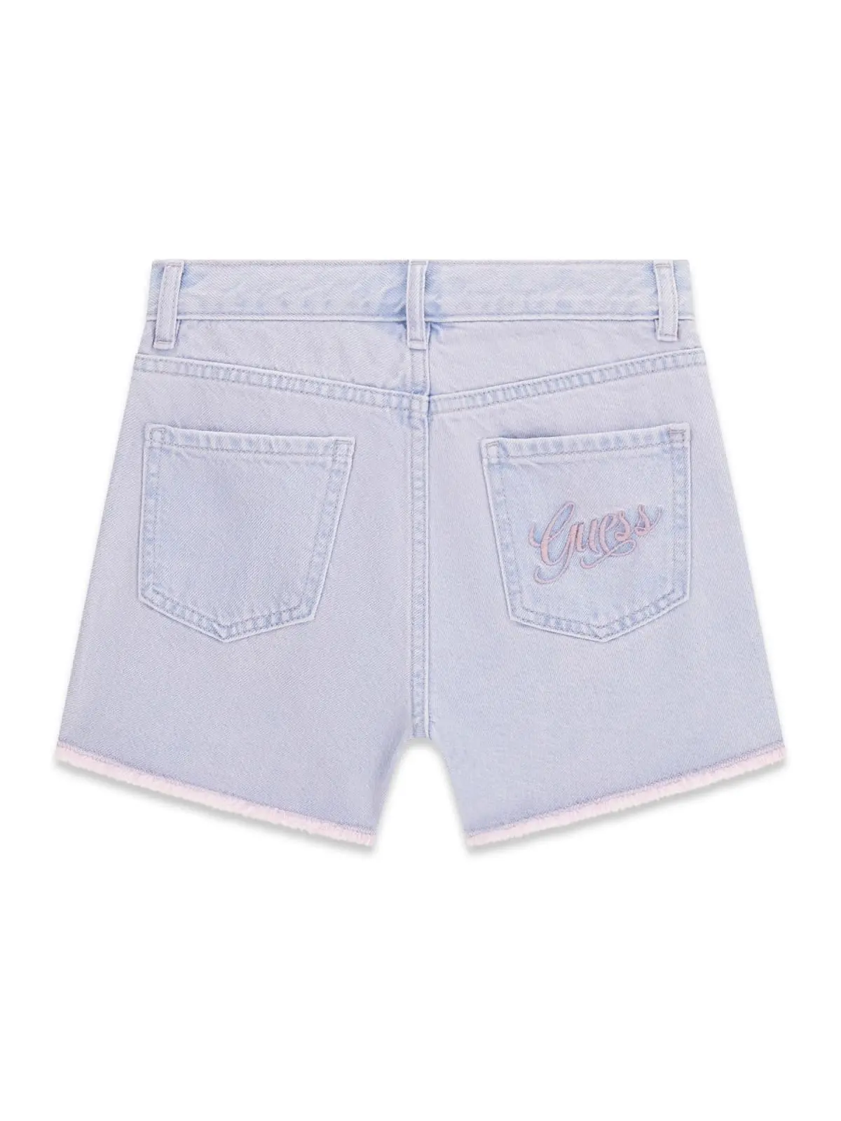 GUESS KIDS Детски розови дънкови шорти с класическа кройка - Снимка 2