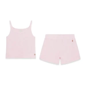 GUESS KIDS Детски комплект: розов потник и жакардови шорти за момичета - Снимка 1
