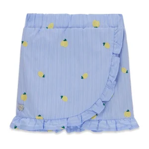 GUESS KIDS Детска синя поплинена пола с лимонови мотиви - Снимка 1