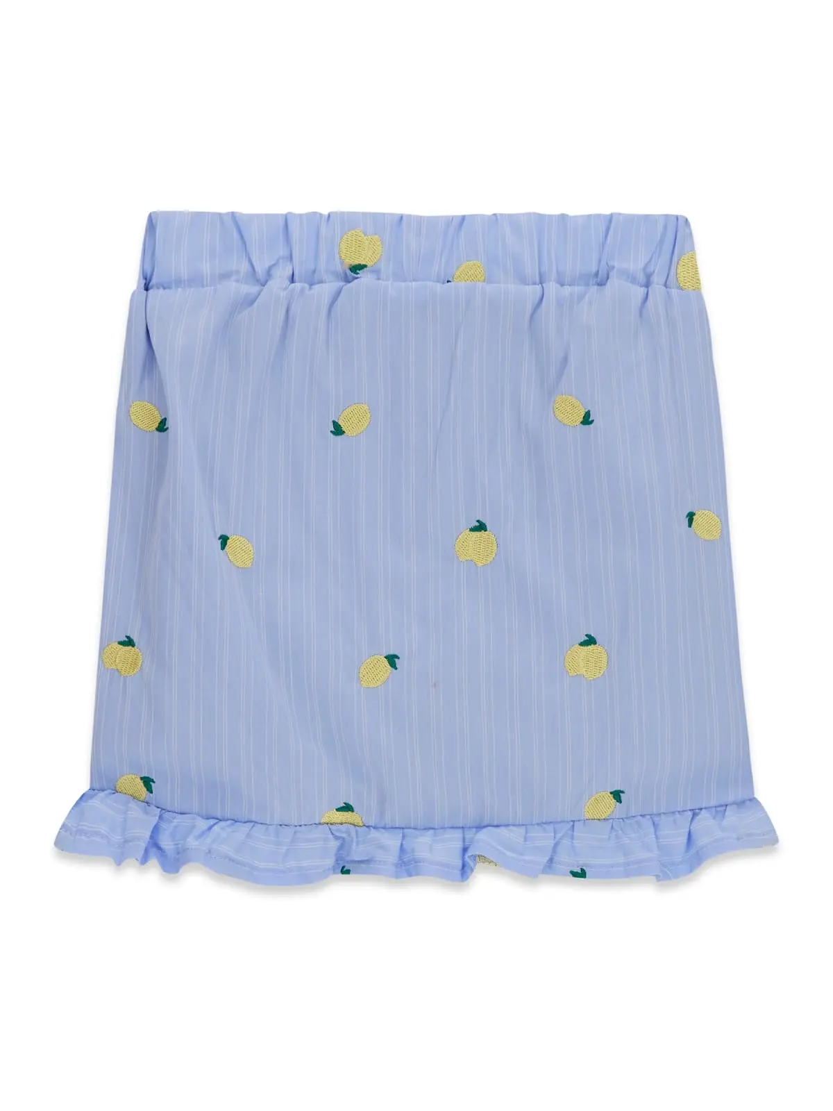 GUESS KIDS Детска синя поплинена пола с лимонови мотиви - Снимка 2