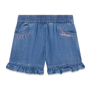 GUESS KIDS Детски къси панталони в магически синьо за  малки момичета