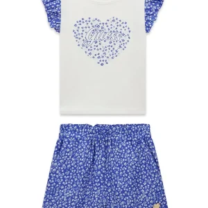 GUESS KIDS Детски комплект с флорална тениска и шорти за  малки момичета
