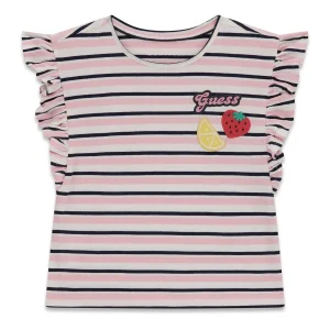 GUESS KIDS Тениска за момиче с плодови апликации и къдрици