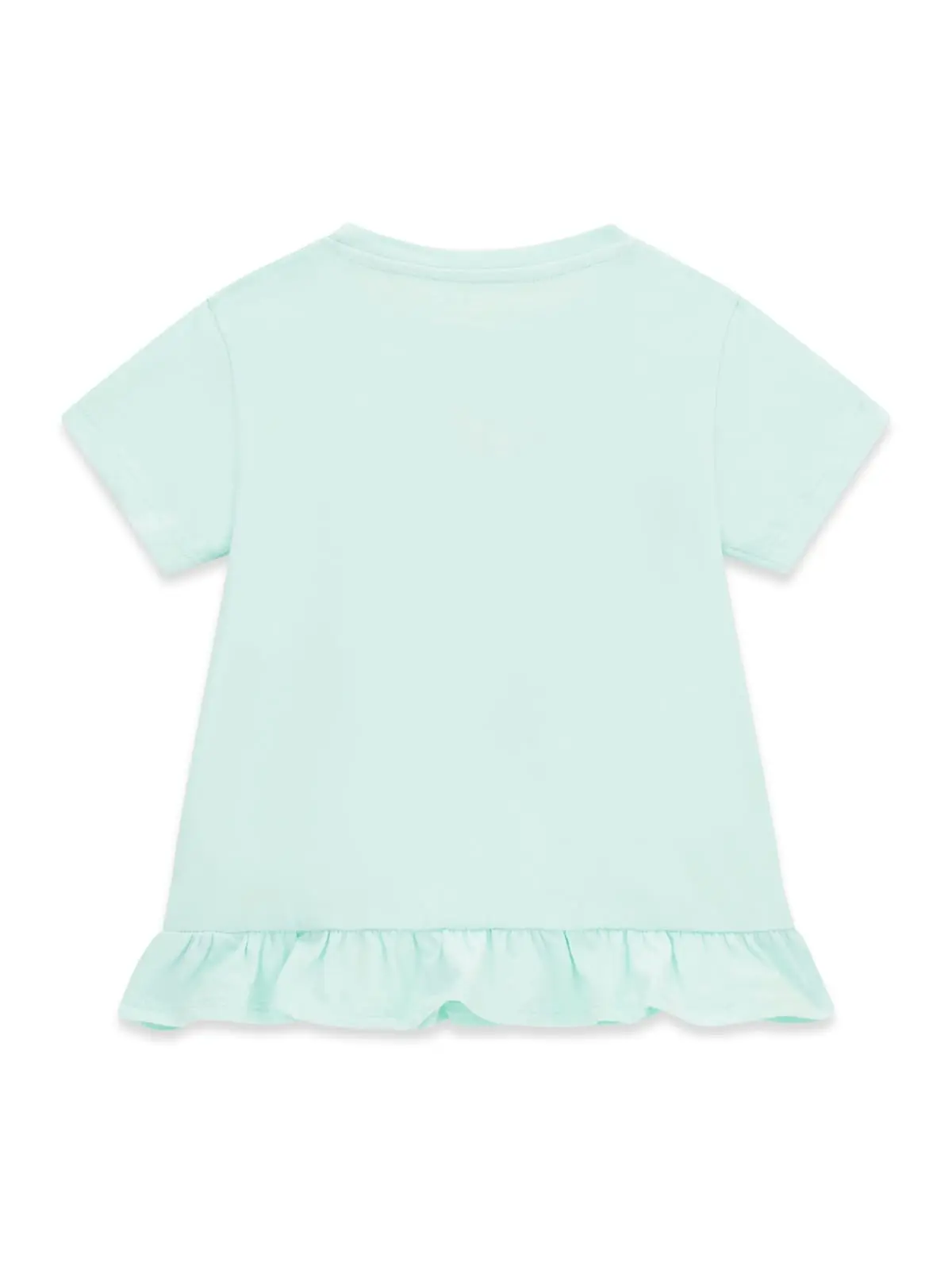 GUESS KIDS Детска зелена тениска с фламинго и воланки за  малки момичета - Снимка 2