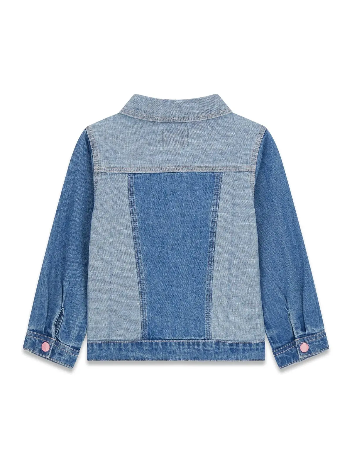 GUESS KIDS Дънково яке за момичета с розови копчета за  малки момичета - Снимка 2