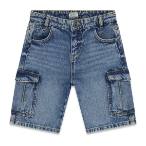 GUESS KIDS Детски деним шорти с карго джобове за лято за момчета - Снимка 1