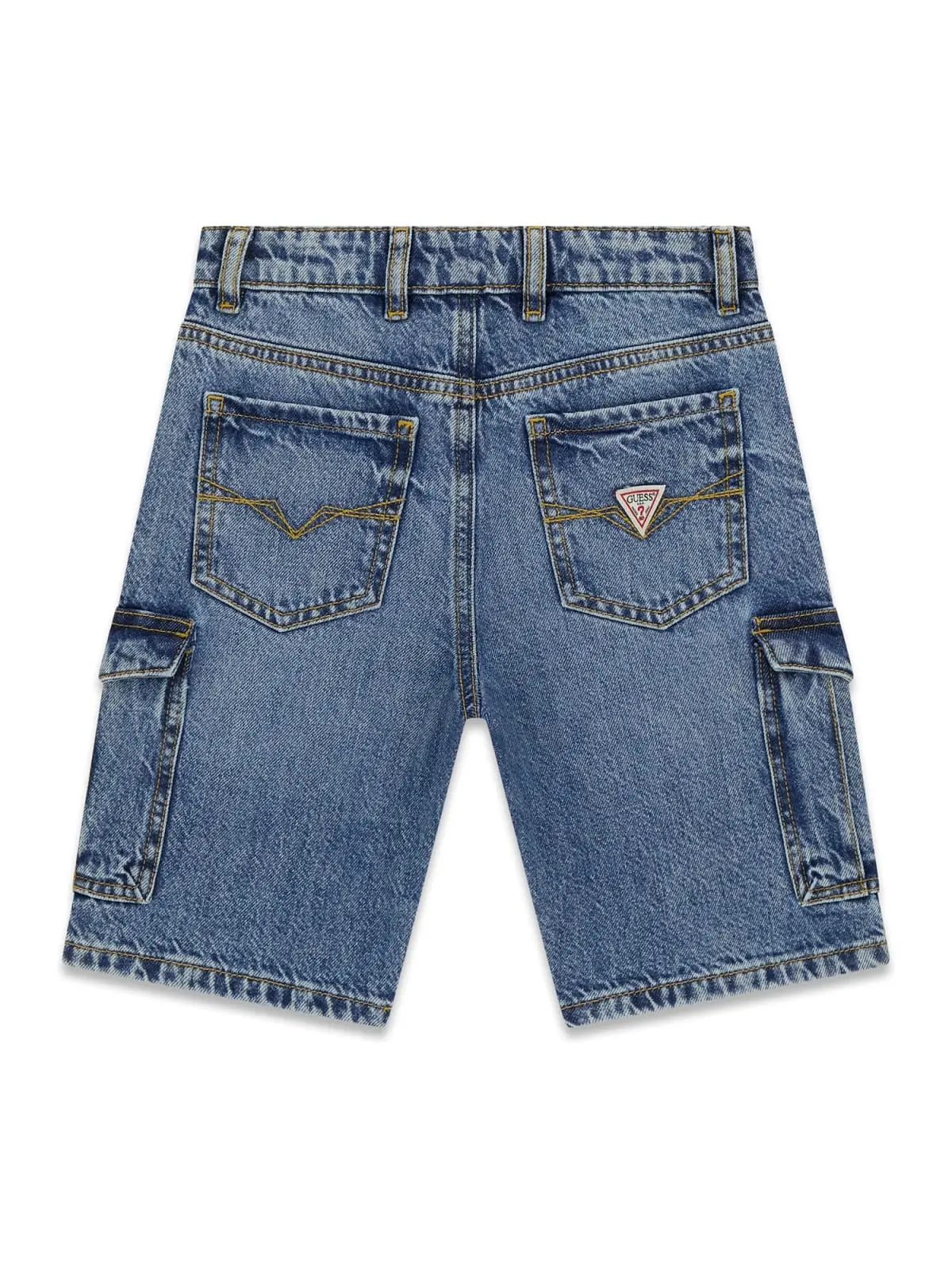 GUESS KIDS Детски деним шорти с карго джобове за лято за момчета - Снимка 2