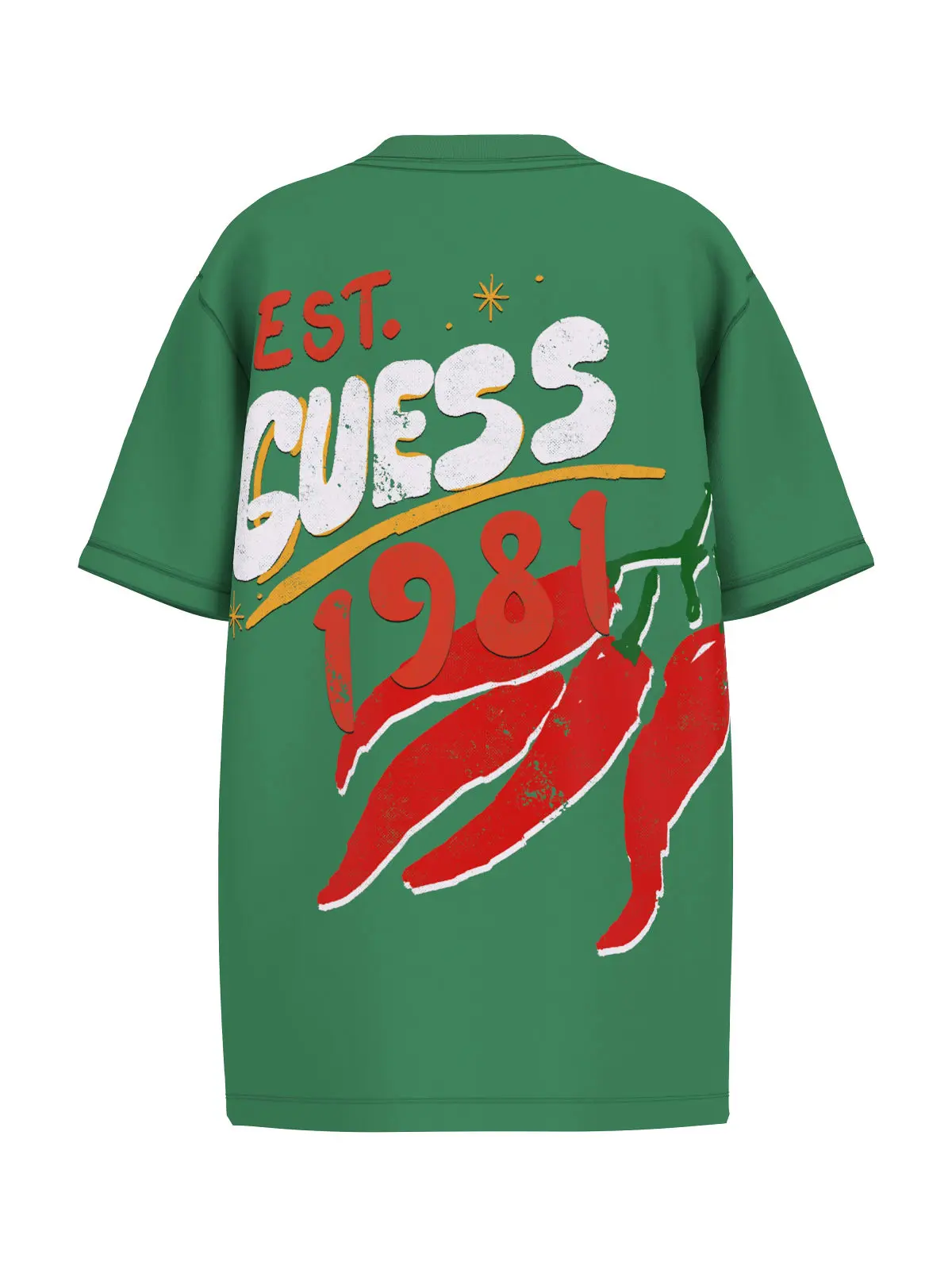 GUESS KIDS Детска тениска оверсайз в матча зелен цвят за момчета - Снимка 2