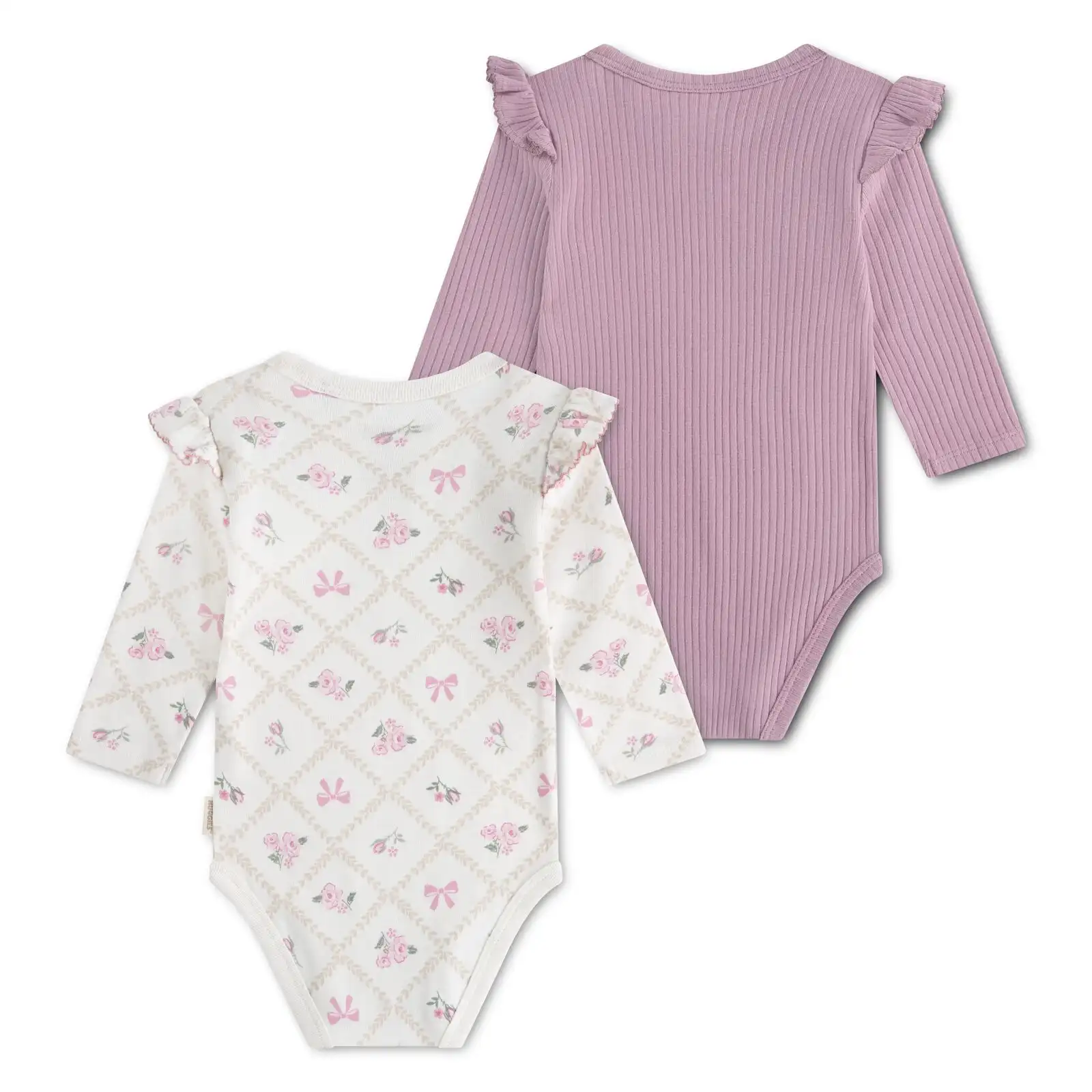HUGGIES Комплект от 2 бебешки бодита за момичета, органични - Снимка 2