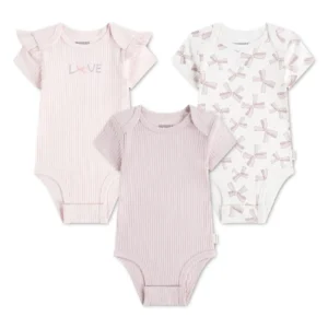 HUGGIES Комплект органични бебешки бодита за момичета - Снимка 1