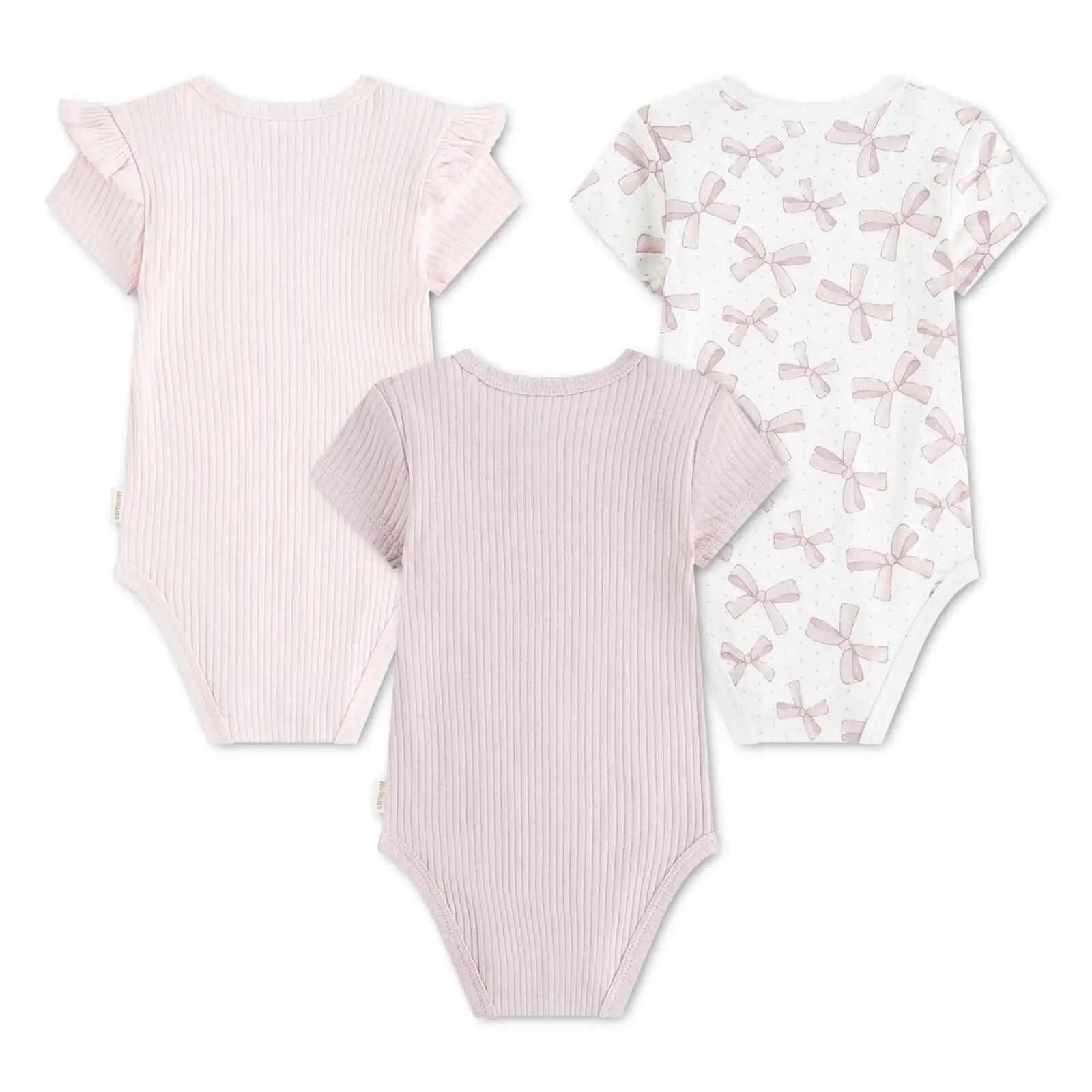 HUGGIES Комплект органични бебешки бодита за момичета - Снимка 2