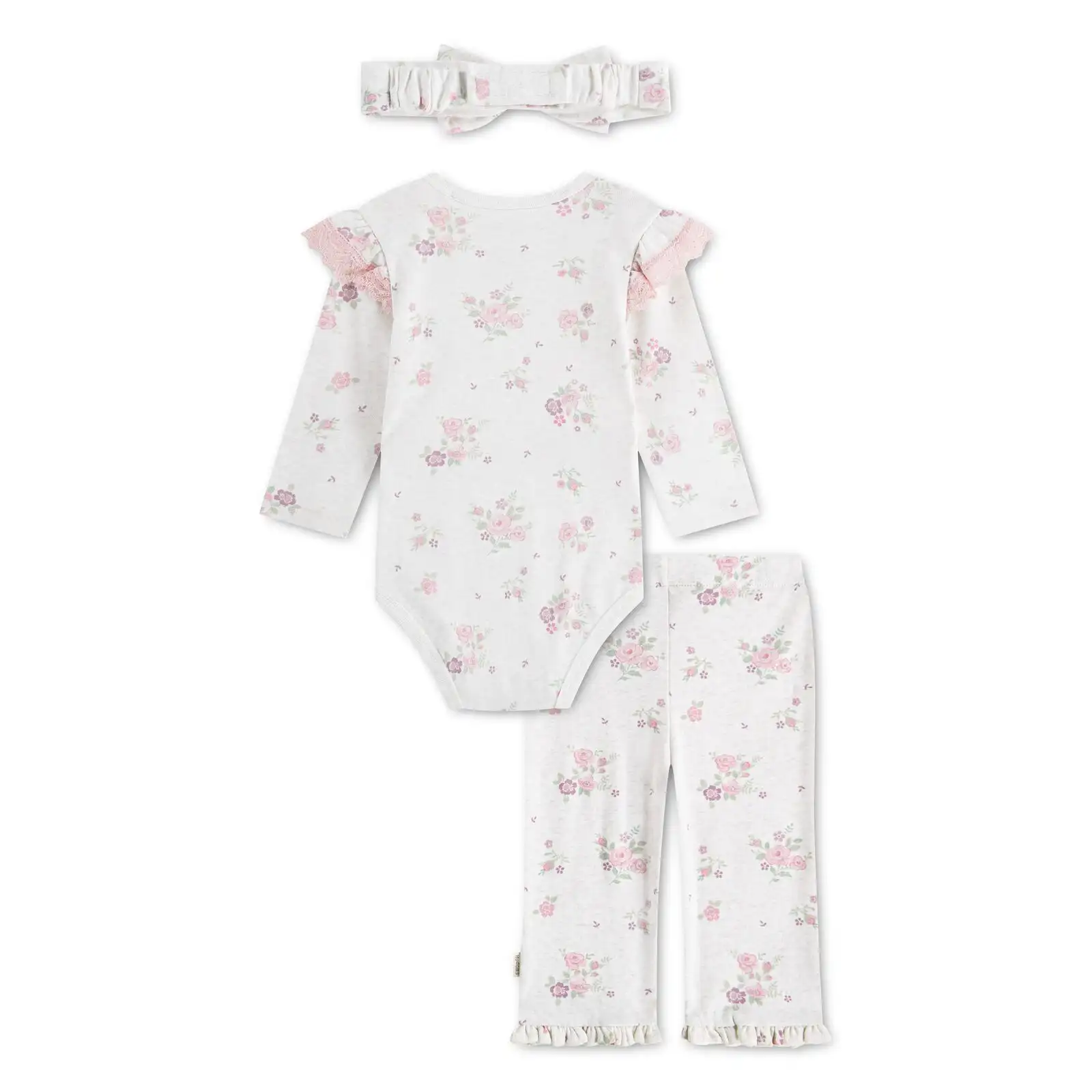 HUGGIES Комплект за новородени: боди, панталони и лента - Снимка 2