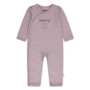 HUGGIES Трикотажен бебешки гащеризон в цвят виолетов - Снимка 1