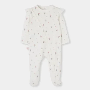 BOBOLI Бебешки гащеризон с флорален принт и дълги ръкави - Снимка 1