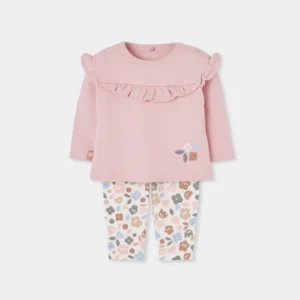 BOBOLI Бебешки комплект за момиче с флорални мотиви - Снимка 1