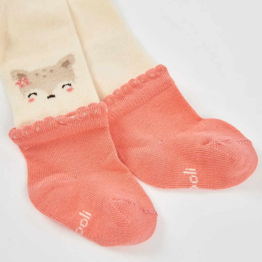 BOBOLI Чорапогащи за бебе момиче с животински мотиви - Снимка 2