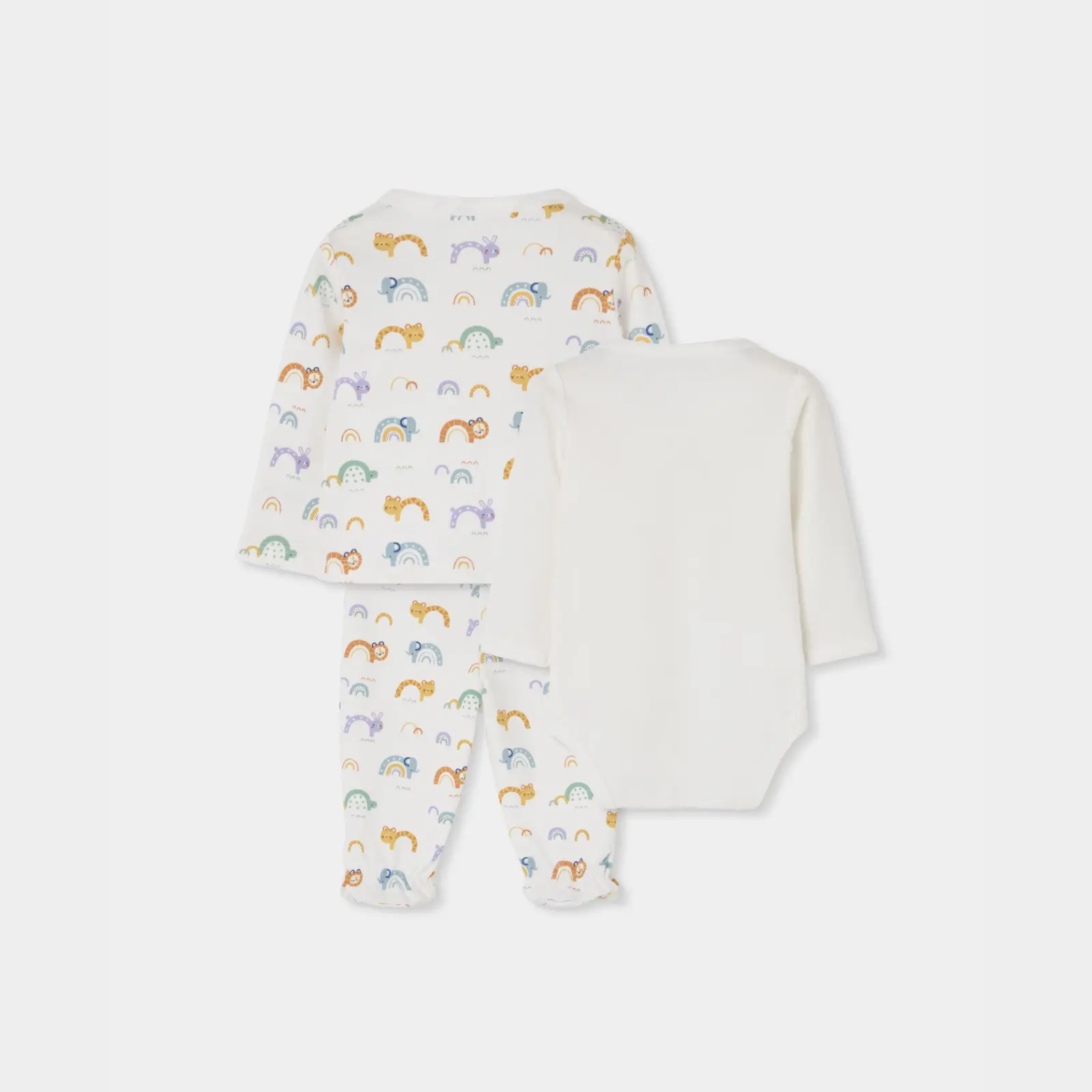 BOBOLI Бебешки комплект с животински принт и шапка за новородено бебе - Снимка 2