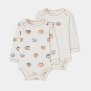 BOBOLI Комплект бодита с дълги ръкави и животинки - Снимка 1