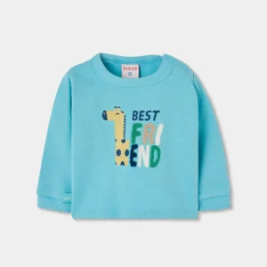 BOBOLI Бебешки блузон с жираф и текст "Best Friend" - Снимка 1